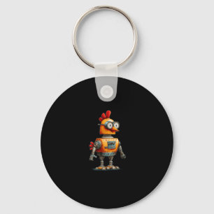 Happy Robot Chicken With Ai For Smart Robots Lover Keychain