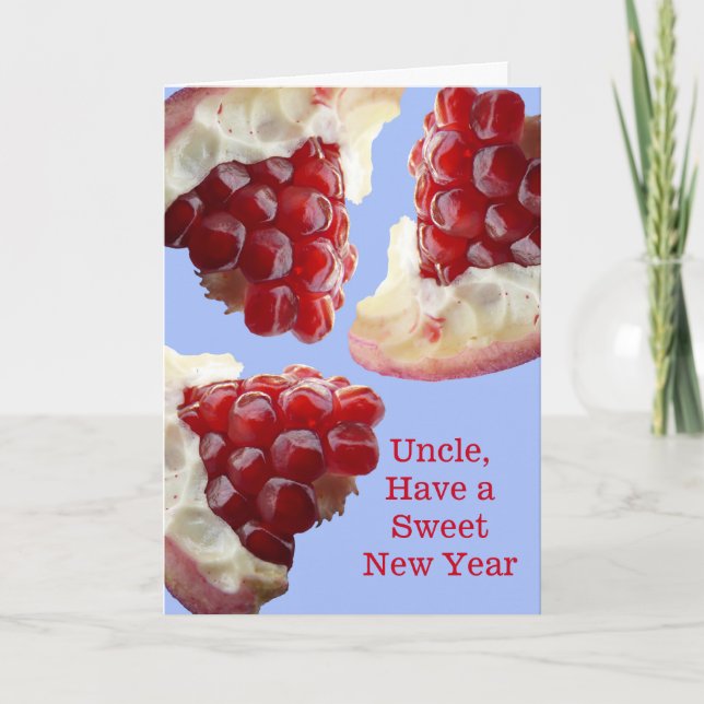 Happy Rosh Hashanah for an Uncle Pomegranate Holiday Card (Front)