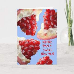 Happy Rosh Hashanah for Brother, Pomegranate Holiday Card