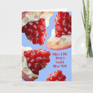 Happy Rosh Hashanah for Mom and Dad, Pomegranate Holiday Card