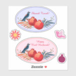 Happy Rosh Hashanah Jewish New Year Floral Pattern<br><div class="desc">"Happy Rosh Hashanah" Lettering "L'Shana Tova" Jewish New Year Holiday Wishes "Shanah Tovah U’Metukah! May your year be sweet and good." symbols card. Torah, Honey and apple, shofar, pomegranate, star of David, Flowers, Rosh Hashana traditional fruits autumn season, Shanah Tovah festival Party decoration, sukkot event. Judaica Religion. Vintage. Happy Rosh...</div>