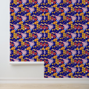 Happy Rosh Hashanah Jewish New Year Floral Pattern Wallpaper
