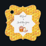Happy Rosh Hashanah Jewish New Year Honey & Apple Favour Tags<br><div class="desc">Happy Rosh Hashanah Jewish New Year Holiday symbols. Torah, Honey and apple, shofar, pomegranate, star of David, gold honeycomb background, Rosh hashana, traditional fruits, autumn, sukkot. Judaica. Hand Drawn Watercolor.Crafts & Party Supplies > Party Supplies > Favours & Packaging > Favour Tags, seasonal. Include - Custom Text Template. Design for...</div>