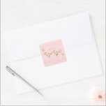 Happy Rosh Hashanah Jewish New Year Vintage Square Sticker<br><div class="desc">Happy Rosh Hashanah Jewish New Year Holiday symbols. Shana Tova! Hebrew Wishes gold text. Floral Elegand decorative frame,  gold ribbon banner,  gold confetti,  pink background,  Rosh hashana,  traditional,  decoration vintage,  luxury,  autumn,  sukkot. Judaica. Crafts & Party Supplies > Gift Wrapping Supplies > Stickers & Labels,  seasonal.</div>