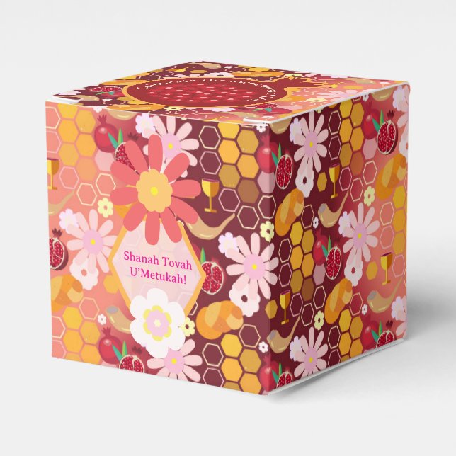 Happy Rosh Hashanah pattern personalized Favour Bo Favor Box (Front Side)