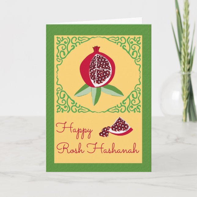 Happy Rosh Hashanah with Sweet Pomegranate Card (Front)