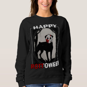 Happy Rottoween Rottweiler In Hockey Mask Hallowe Sweatshirt