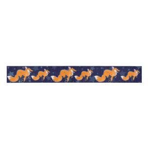 Happy Running Fox Ribbon Grosgrain Ribbon