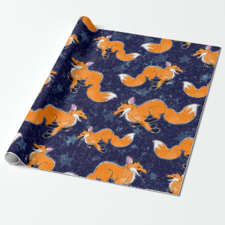 Happy Running Fox Wrapping Paper