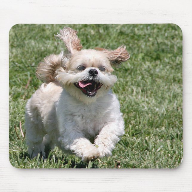 Happy running Shih Tzu Mouse Pad (Front)