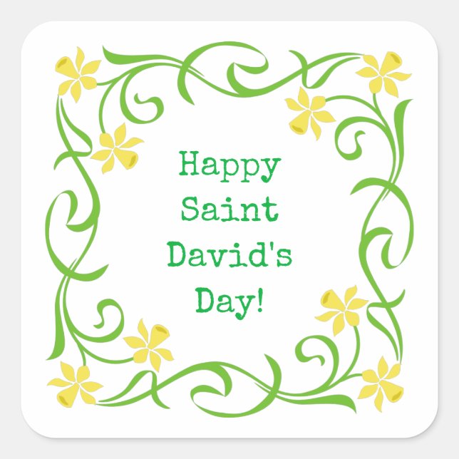Happy Saint David's Day Square Sticker (Front)