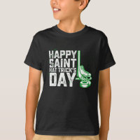 Happy Saint Hat Trick's Day Ice Hockey St Patricks