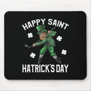 Happy Saint Hatricks Day St Patrick's Day Hockey L Mouse Pad