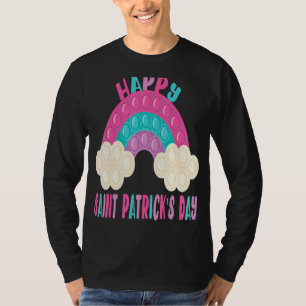 Happy Saint Patrick Day Leprechaun Pop It Pink Fid T-Shirt