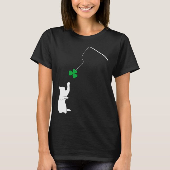 Happy Saint Patrick s Day Shamrock Cat Shamrock Ki T-Shirt (Front)
