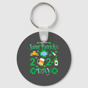 Happy Saint Patrick's Day 2024 Irish Shamrock Face Keychain