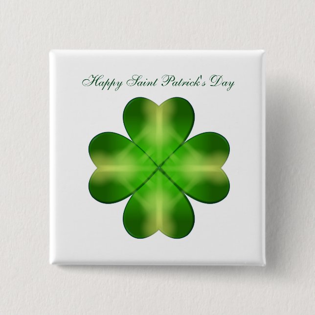 Happy Saint Patrick's Day 2 Inch Square Button (Front)