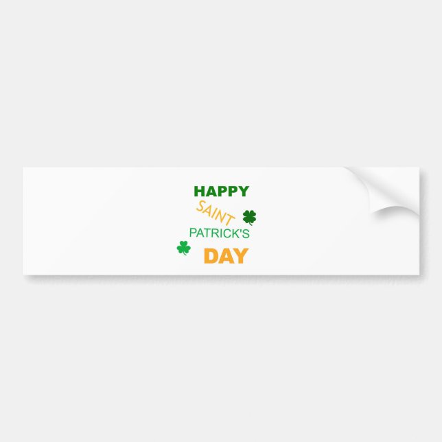 Happy Saint Patrick's Day Bumper Sticker (Front)