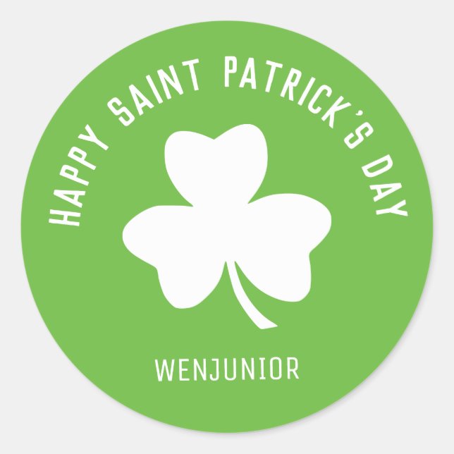 Happy Saint Patrick's Day Celebration Business Classic Round Sticker (Front)