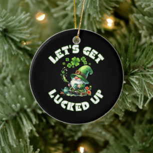 happy saint patrick's day ceramic ornament