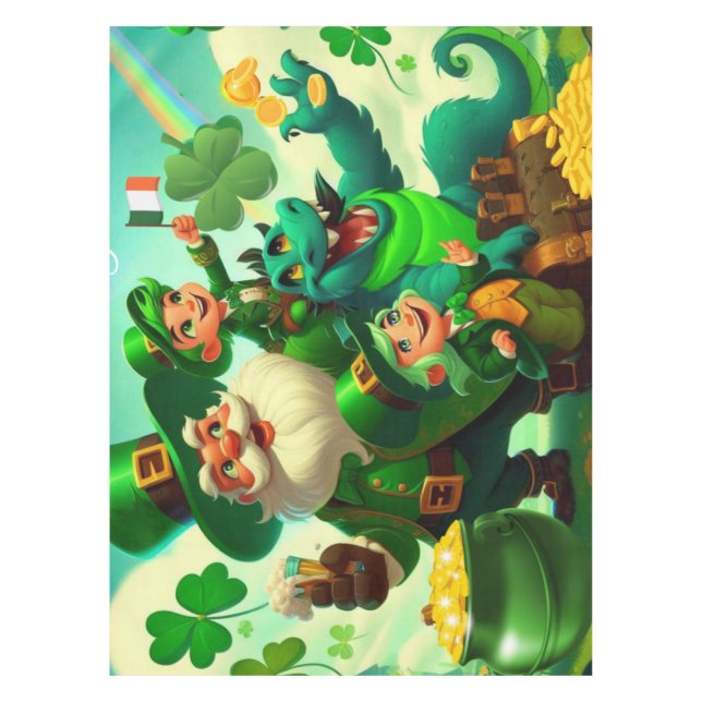 Happy Saint Patrick's Day colourful Tablecloth (Front)