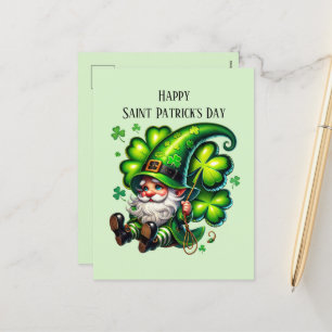 Happy Saint Patrick's Day gnome  Holiday Postcard