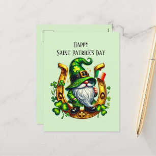 Happy Saint Patrick's Day gnome  Holiday Postcard