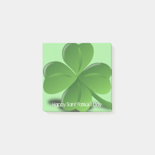 Happy Saint Patricks Day Green Shamrock Post-it Notes