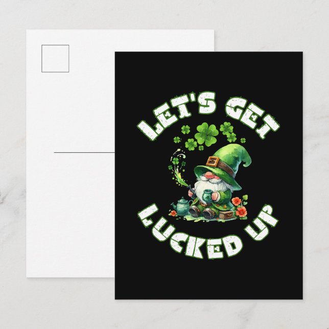 happy saint patrick's day invitation postcard (Front/Back)