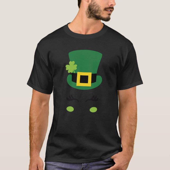 Happy Saint Patrick's Day Irish Face Lucky Charm P T-Shirt (Front)