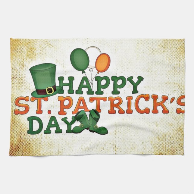 Happy Saint Patricks Day Kitchen Towel (Horizontal)