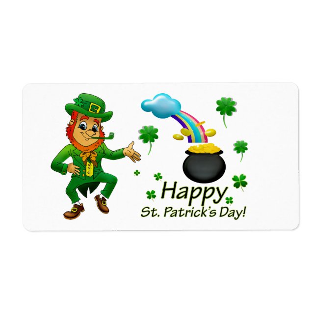 Happy Saint Patrick's Day Leprechaun Rainbow  (Front)