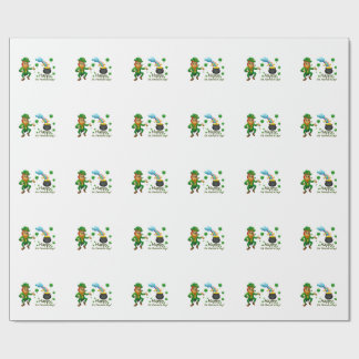 Happy Saint Patrick's Day Leprechaun Rainbow  Wrapping Paper