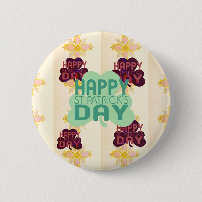 Happy Saint Patrick's Day Lovely Art Print 2 Inch Round Button (Front)