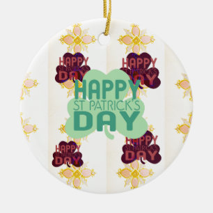 Happy Saint Patrick's Day Lovely Art Print Ceramic Ornament