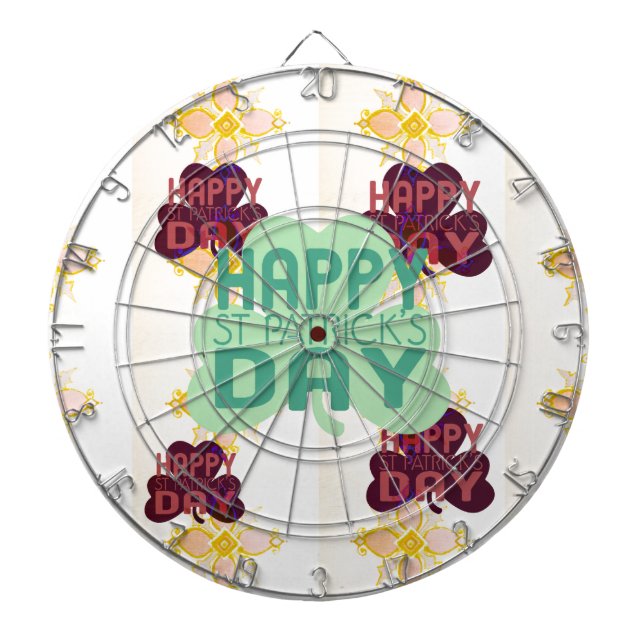 Happy Saint Patrick's Day Lovely Art Print Dartboard (Front)