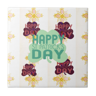 Happy Saint Patrick's Day Lovely Art Print Tile