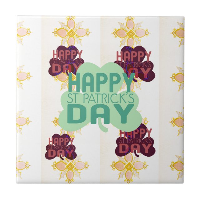 Happy Saint Patrick's Day Lovely Art Print Tile (Front)