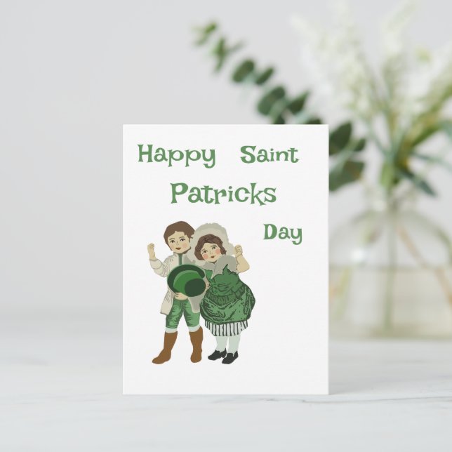 Happy Saint Patrick's Day Post Card (Standing Front)