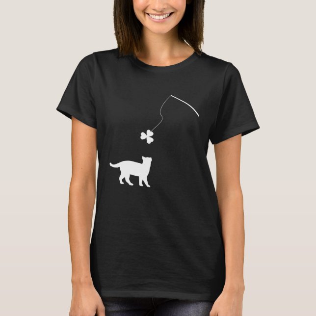 Happy Saint Patrick's Day Shamrock Cat Tee Shamroc (Front)