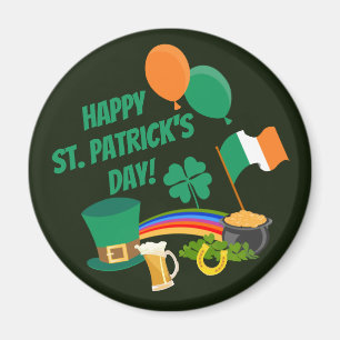 Happy Saint Patrick's Day symbols and traditions Magnet