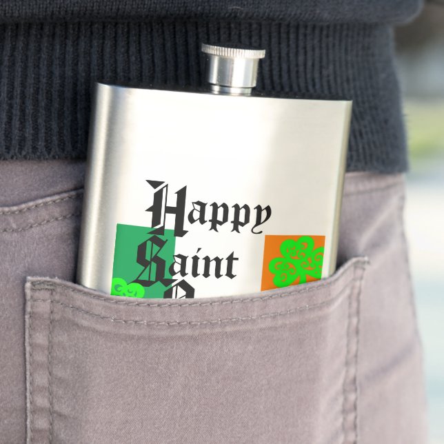 HAPPY SAINT PATTY HIP FLASK (In Situ)