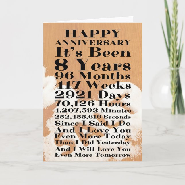Happy Salt 8th Wedding Anniversary Card (Front)