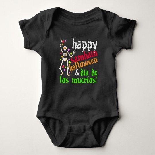 Happy Samhain Halloween & Dia de los Muertos! Baby Bodysuit