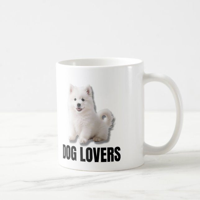 Happy Samoyed Puppy Dog Lovers Print Coffee Mug (Right)