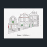 Happy San Francisco Holiday<br><div class="desc">Hand-drawn holiday card illustrating the decorated Victorian homes that line the streets of San Francisco.</div>