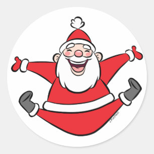 Happy Santa Classic Round Sticker