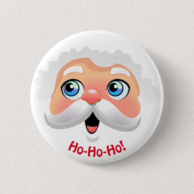Happy Santa Claus Cartoon 2 Inch Round Button (Front)