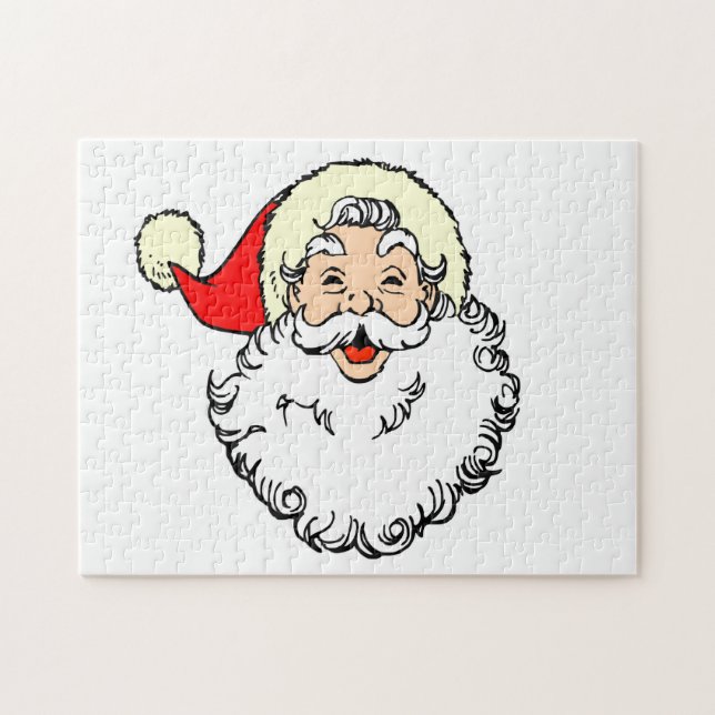 Happy Santa Claus Face Cartoon Jigsaw Puzzle (Horizontal)
