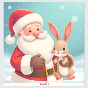 Happy Santa Claus in Snowy Winter Scene